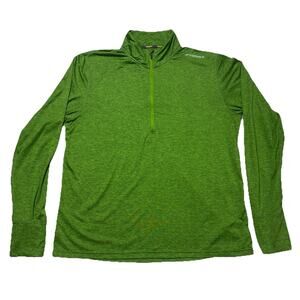 Brooks Running Dri Layer Run Happy 1/4 Zip Pullover Green Men’s XL Thumb Holes